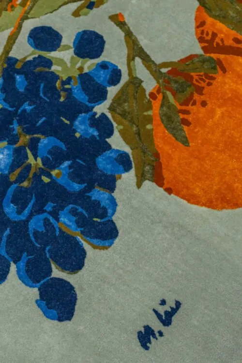 rug M. LEIS “GRAPES AND TANGERINES” by Miurio Studio