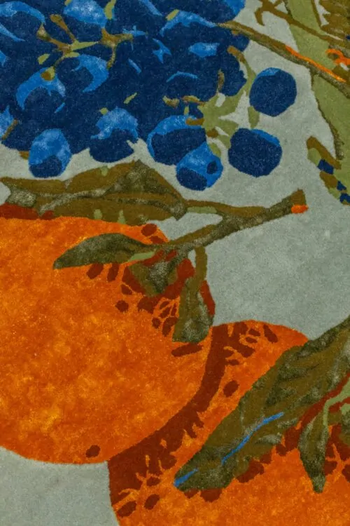 rug M. LEIS “GRAPES AND TANGERINES” by Miurio Studio